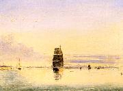 Clement Drew Boston Harbor at Sunset oil painting reproduction